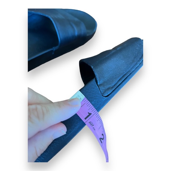 All Saints Mistly Solid Black Leather Slide 1" Platform - Picture 7 of 9